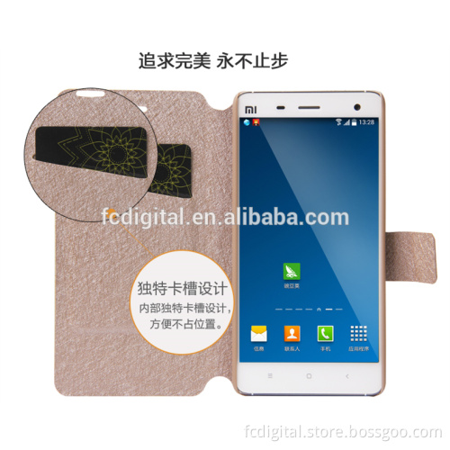 Cheapest Colorful Silk Flip case for Xiaomi Mobile phone Mi 5 Mi5